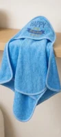 Happy Mums Ultra-Soft Hooded Baby Bath Towel – Embroidered Plush Bath Wrap for Newborns & Infants