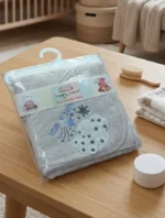 Happy Mums Ultra-Soft Hooded Baby Bath Towel – Embroidered Plush Bath Wrap for Newborns & Infants
