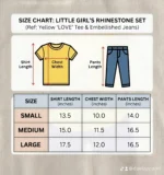 Girls 2-Piece Rhinestone T-Shirt & Embellished Jeans Set (Sizes S–L)