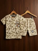 Title Boys Premium Camouflage Nicker Suit - Taz Cartoon Printed T-Shirt & Shorts Set