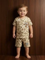 Title Boys Premium Camouflage Nicker Suit - Taz Cartoon Printed T-Shirt & Shorts Set