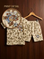 Title Boys Premium Camouflage Nicker Suit - Taz Cartoon Printed T-Shirt & Shorts Set