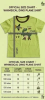 Boys Whimsical Dino & Airplane Cotton T-Shirt – Lime Green Short-Sleeve Graphic Tee