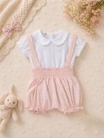 Premium Baby Girl Suspender Romper & Shirt Set – Cute Toddler Summer Outfit