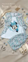 Girls 2-Piece Minnie Mouse Floral Jacket Top & Shorts Set (12M–3Y)
