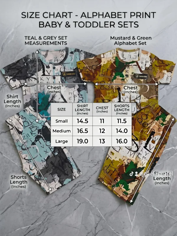 Kids Boys Alphabet Camo 2-Piece Summer Lawn Suit (Soft & Breathable)