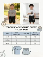 Boys 2-Pcs Cotton Adventure Suit - Bear Print Half Sleeves Casual Summer Outfit