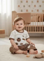 Cute Bear Baby Boy Summer Suit - 2-Piece T-Shirt & Nicker Set