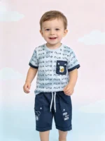 Boys Summer Short Set – 2-Piece Soft Cotton Nicker Suit