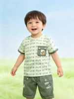 Boys Summer Short Set – 2-Piece Soft Cotton Nicker Suit