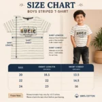 Boys 100% Cotton Striped Graphic Crewneck T-Shirt (Sizes 20–24)