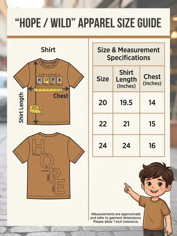 Boys Front & Back Graphic 'HOPE' T-Shirt (Sizes 20–24)