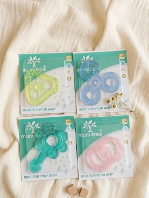 Mumitree Water Filled Silicone Baby Teether Set (Pack of 4) – Cooling Soothing Teething Toys for Infants