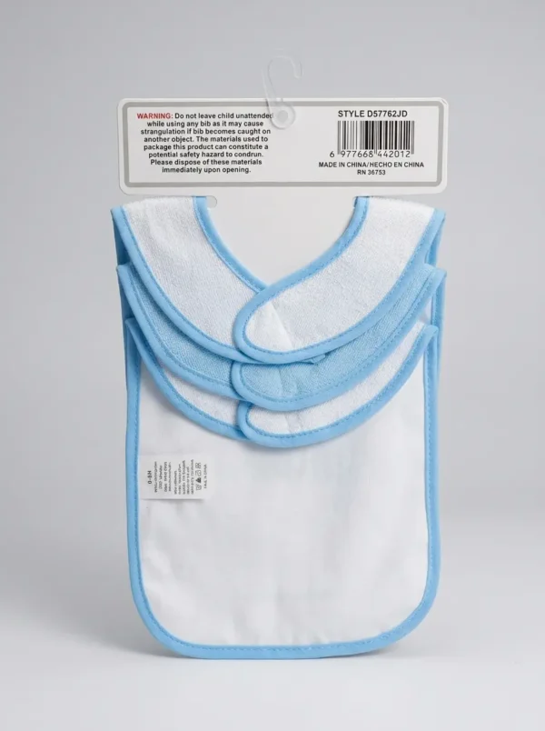 Duck Duck Goose Waterproof Backed Baby Bibs (Pack of 3) – Absorbent Soft Terry Feeding Bibs (0-6 Months)