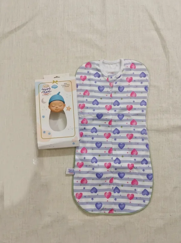 Happy Mums Newborn Soft Cotton Zipper Swaddle Pod – Ergonomic Baby Sleeping Sack (0-3 Months)