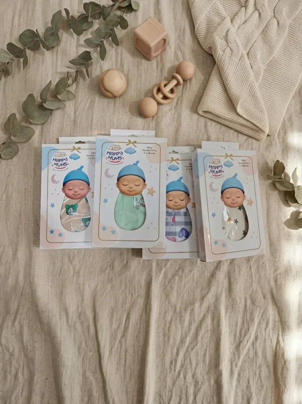 Happy Mums Newborn Soft Cotton Zipper Swaddle Pod – Ergonomic Baby Sleeping Sack (0-3 Months)