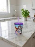 Kids Sipper & Straw Training Cup Set – Leak-Proof Toddler Drinking Water Bottles with Handles & Straws