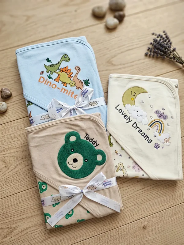 remium Imported Baby Hooded Swaddle Wrapping Sheet – Ultra-Soft Cotton "Lovely Dreams" Receiver Blanket