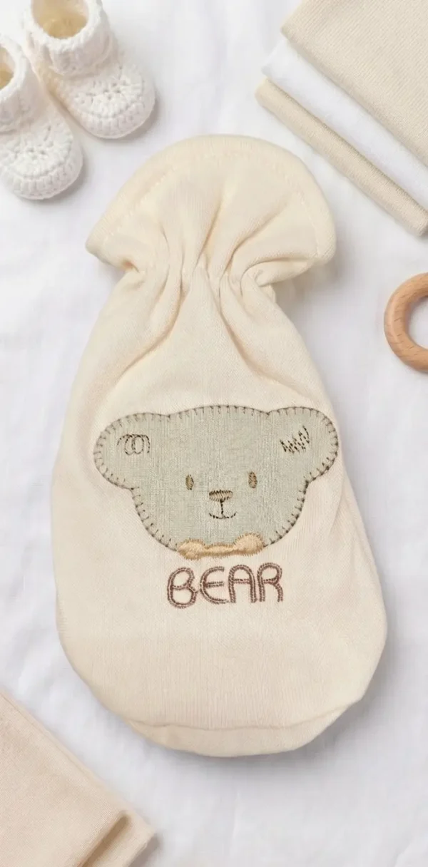 Cute Teddy Bear Soft Cotton Baby Feeding Bottle Cover Sleeve