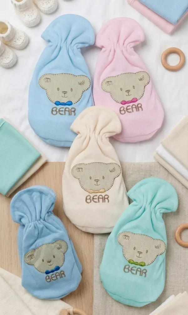 Cute Teddy Bear Soft Cotton Baby Feeding Bottle Cover Sleeve