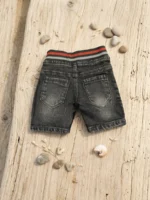 Kids Dark Wash Denim Cargo Shorts with Embroidered Patches (S–XL)