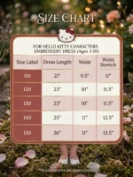 Girls Hello Kitty Character Embroidery Frock – Rose Red & White Bow Dress