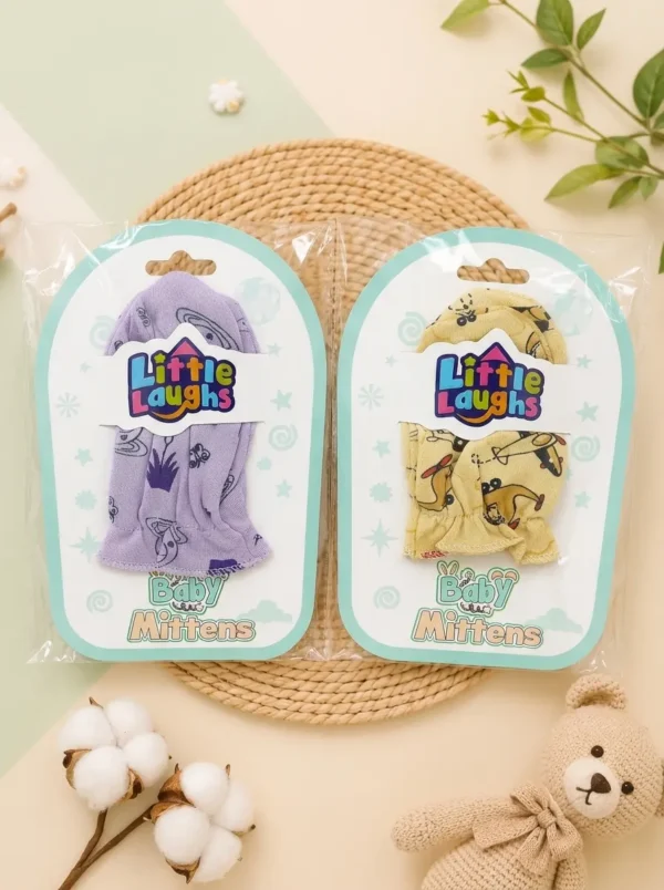 Newborn Anti-Scratch Cotton Baby Mittens (Pack of 2 Sets)