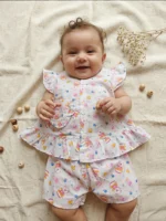 Premium Baby Girls Summer Nicker Suit Set – Cute Printed Frock & Shorts