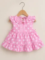 Cute Pink Polka Dot Baby Girl Dress | Premium Cotton Frock