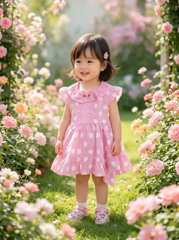 Cute Pink Polka Dot Baby Girl Dress | Premium Cotton Frock