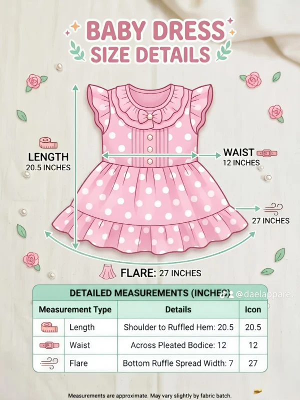 Cute Pink Polka Dot Baby Girl Dress | Premium Cotton Frock