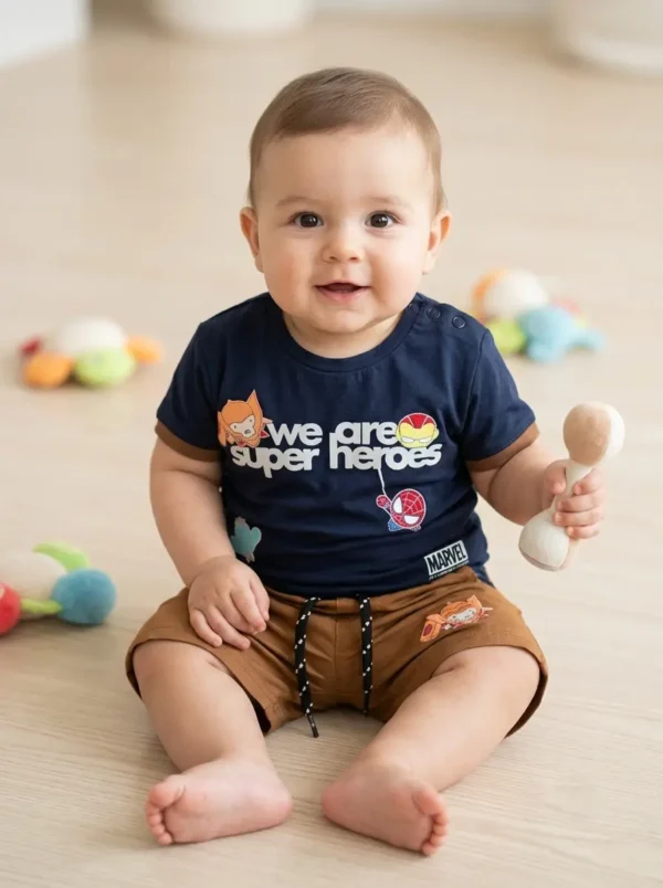 Baby Boy Superher T-Shirt and Shorts Set