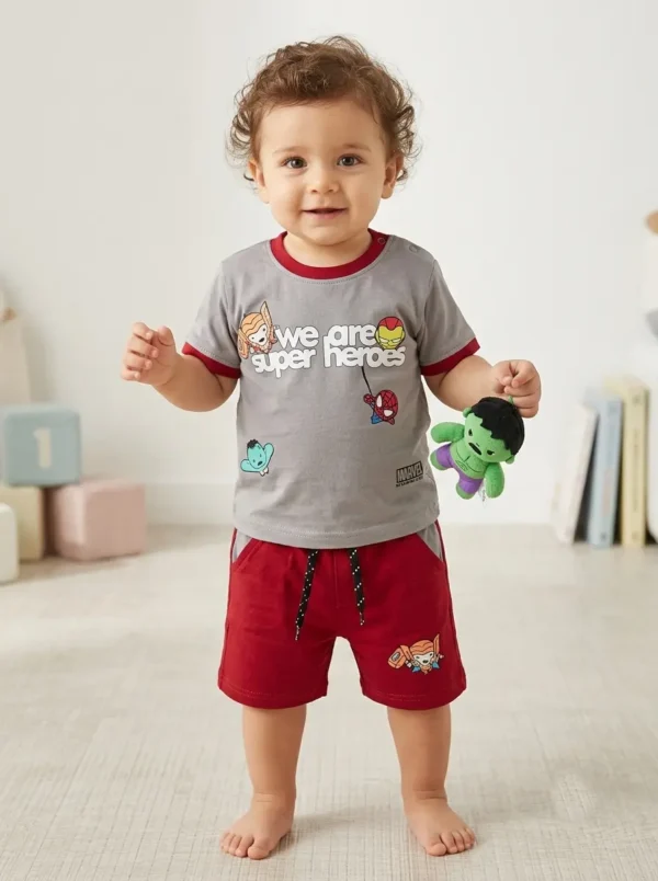 Baby Boy Superher T-Shirt and Shorts Set