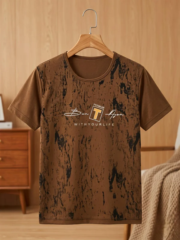 Boys Distressed Marble Print Graphic T-Shirt (Sizes 18–24)