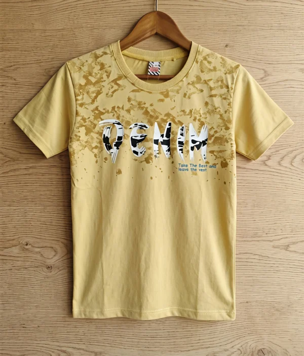 Boys Splatter Print 'DENIM' Graphic T-Shirt