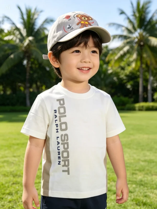 Boys Two-Tone Vertical Graphic Short Sleeve T-Shirt (Ages 3–5)