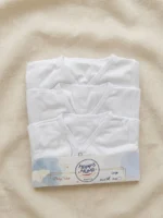 Ultra-Soft Newborn V-Neck Vests (Pack of 3) – Pure White Cotton Comfort