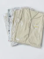 Premium Soft Cotton Baby Front-Open Vests – Sleeveless Buttoned Undershirts (Length 11" x Width 9") Pack of 2