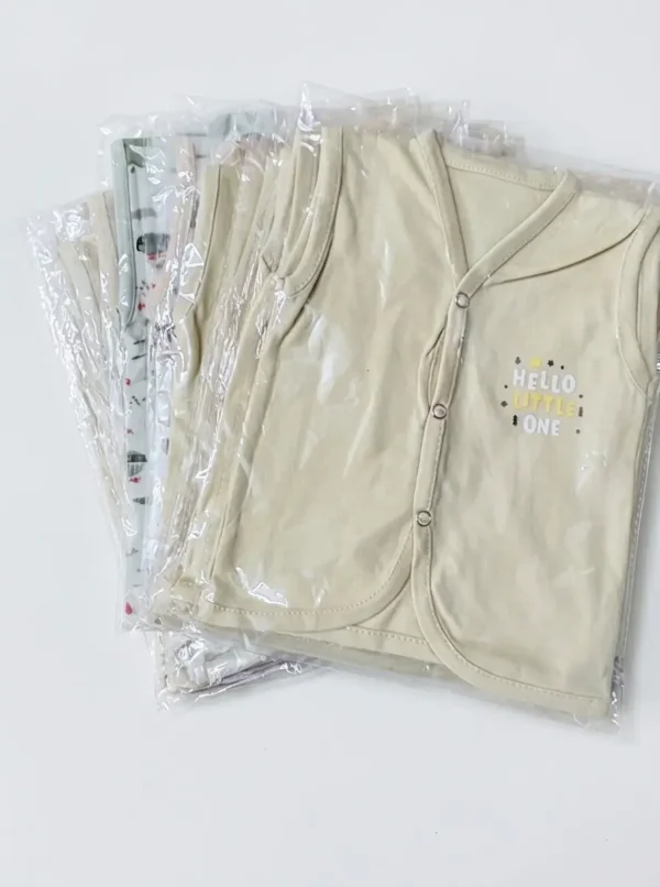 Premium Soft Cotton Baby Front-Open Vests – Sleeveless Buttoned Undershirts (Length 11" x Width 9") Pack of 2