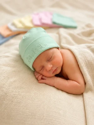 Newborn Baby "MashaAllah" Embroidered Cotton Beanie Cap (0–6 Months)