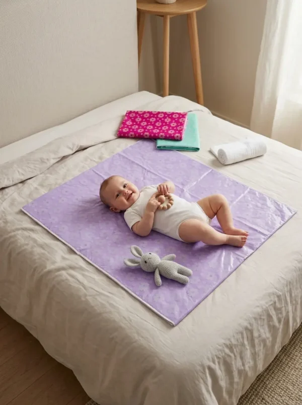 Waterproof Floral Baby Changing Mat – Reusable Bed Protector Sheet - (Available in 30x23" & 34x23" Sizes)