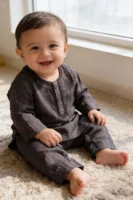 Premium Infant & Toddler Baba Boy Kurta Shalwar Set – Soft 2-Piece Shalwar Qameez (Sizes 8-12)