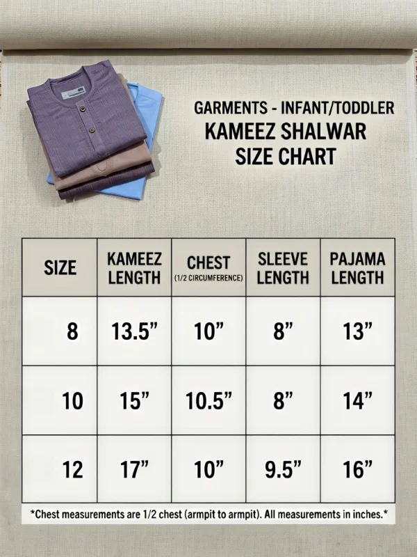 Premium Infant & Toddler Baba Boy Kurta Shalwar Set – Soft 2-Piece Shalwar Qameez (Sizes 8-12)