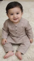 Premium Infant & Toddler Baba Boy Kurta Shalwar Set – Soft 2-Piece Shalwar Qameez (Sizes 8-12)