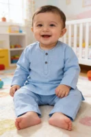 Premium Infant & Toddler Baba Boy Kurta Shalwar Set – Soft 2-Piece Shalwar Qameez (Sizes 8-12)