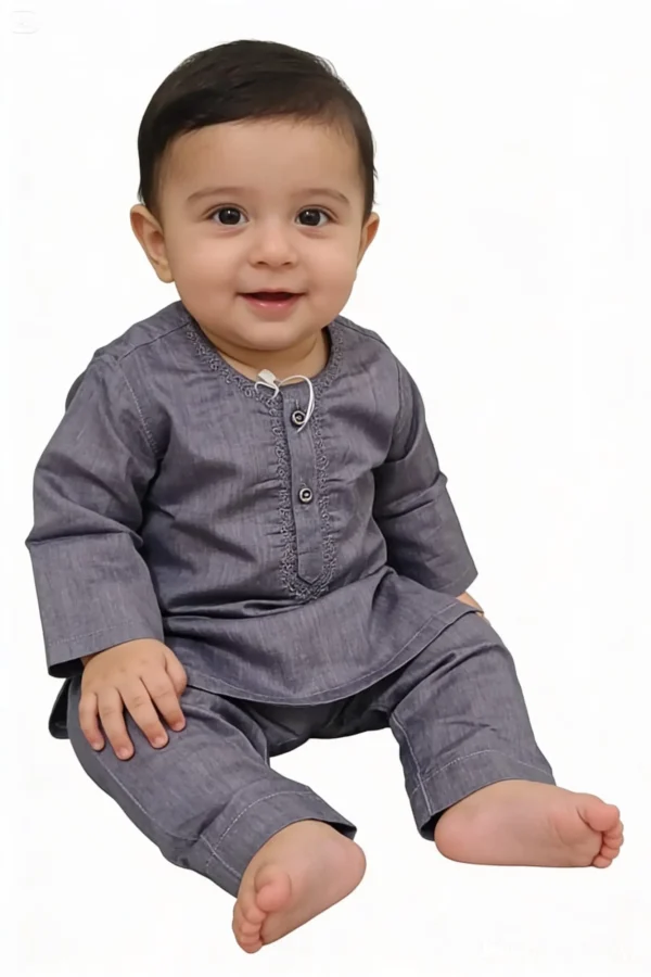 Premium Infant & Toddler Baba Boy Kurta Shalwar Set – Soft 2-Piece Shalwar Qameez (Sizes 8-12)