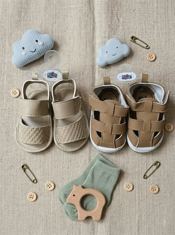Premium Leatherette Baby Boy Sandals – Soft Sole Infant First-Walker Shoes (Sizes 1 to 4)