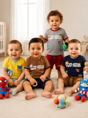 Baby Boy Superher T-Shirt and Shorts Set