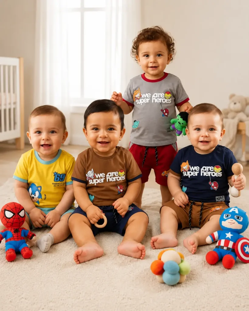 Baby Boy Superher T-Shirt and Shorts Set