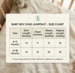 Baby Boys Cute Dino 2-Piece Cotton Pajama Set – Front-Button Long-Sleeve Shirt & Trousers